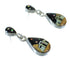 Native American Village Design Multicolor Silver Tear Drop Post Dangle Earrings WX79020