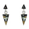 Native American Village Design Silver Multicolor Post Dangle Earrings WX79040