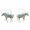 Native American Village Design Multicolor Silver Horse Hook Dangle Earrings WX79071