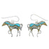 Native American Village Design Multicolor Silver Horse Hook Dangle Earrings WX79071