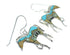 Native American Village Design Multicolor Silver Horse Hook Dangle Earrings WX79071