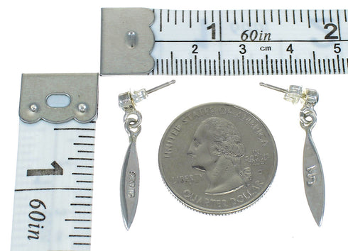 Multicolor Silver Native American Village Design Post Dangle Earrings WX79091