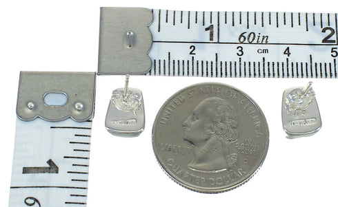 Native American Village Design Silver Multicolor Post Earrings WX79095