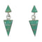 Southwestern Authentic Sterling Silver Turquoise Inlay Post Dangle Earrings QX78872