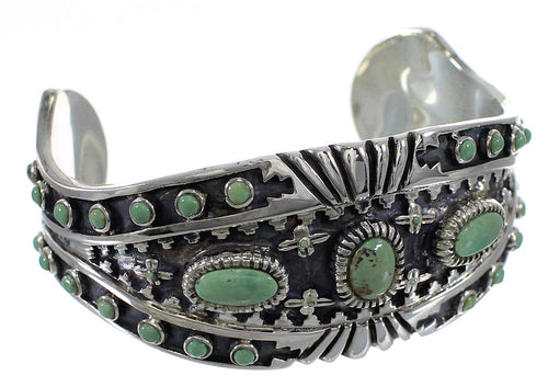 Genuine Sterling Silver Southwest Turquoise Heavy Bracelet Jewelry VX63371