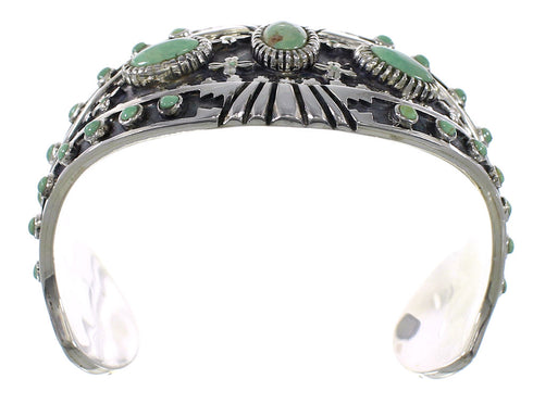 Genuine Sterling Silver Southwest Turquoise Heavy Bracelet Jewelry VX63371