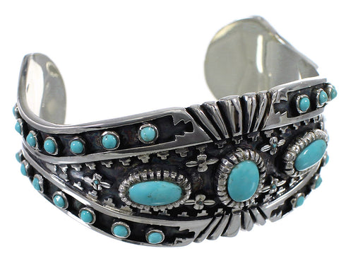 Southwest Genuine Sterling Silver Turquoise Cuff Bracelet VX63748