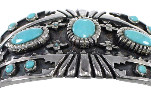Southwest Genuine Sterling Silver Turquoise Cuff Bracelet VX63748