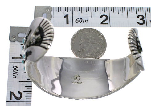 Southwest Genuine Sterling Silver Turquoise Cuff Bracelet VX63748