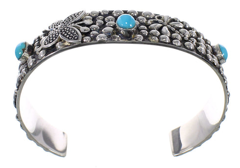 Turquoise Sterling Silver Butterfly Dragonfly Cuff Bracelet VX63751