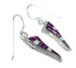 Sterling Silver Opal And Magenta Turquoise Inlay Hook Dangle Earrings MX63622