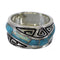 Southwest Silver Turquoise Opal Water Wave Ring Size 5 QX82275