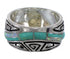 Southwest Turquoise Opal Genuine Sterling Silver Water Wave Ring Size 7-3/4 QX82314