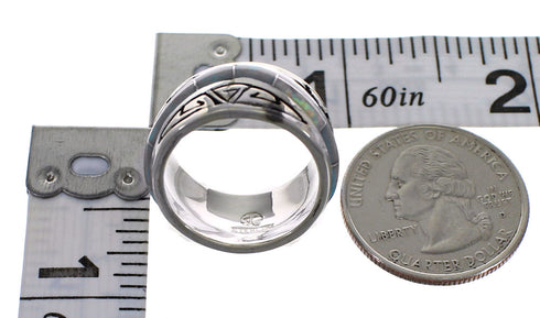 Water Wave Southwest Authentic Sterling Silver Turquoise Opal Ring Size 7-1/4 QX82370