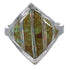 Silver Southwestern Turquoise Opal Ring Size 6-1/2 QX82445