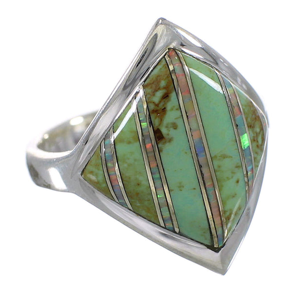 Turquoise Opal Sterling Silver Southwest Ring Size 4-3/4 QX82537