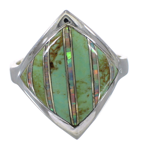 Turquoise Opal Sterling Silver Southwest Ring Size 4-3/4 QX82537