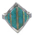 Turquoise Opal Southwest Genuine Sterling Silver Ring Size 6 QX82595