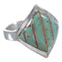 Southwestern Turquoise Opal Silver Ring Size 6-1/4 QX82609