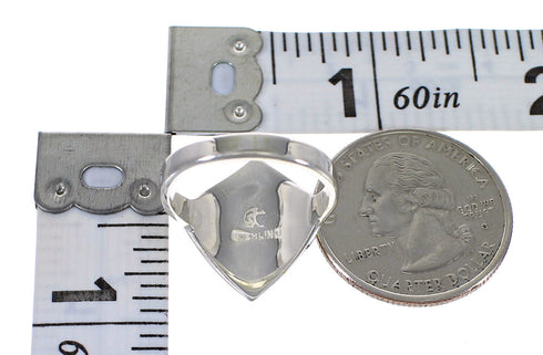 Southwest Turquoise Opal Authentic Sterling Silver Ring Size 5-1/2 QX82616