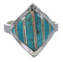 Genuine Sterling Silver Southwestern Turquoise Opal Inlay Ring Size 8-1/2 QX82692