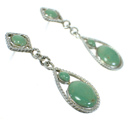 Turquoise Authentic Sterling Silver Post Dangle Southwest Earrings MX64664