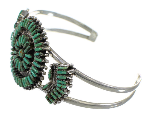 Authentic Sterling Silver Turquoise Needlepoint Cuff Bracelet VX63504