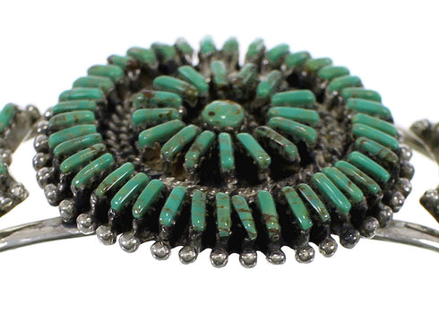 Authentic Sterling Silver Turquoise Needlepoint Cuff Bracelet VX63504