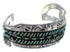 Sterling Silver Turquoise Needlepoint Water Waves Heavy Cuff Bracelet VX63515