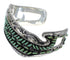 Genuine Sterling Silver Turquoise Needlepoint Water Waves Heavy Cuff Bracelet VX63516