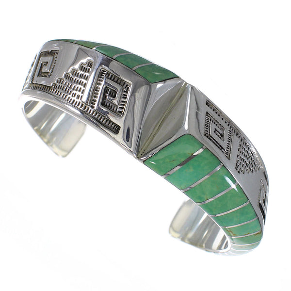 Turquoise And Sterling Silver Heavy Cuff Bracelet VX63543