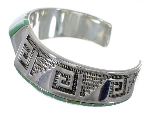 Turquoise And Sterling Silver Heavy Cuff Bracelet VX63543