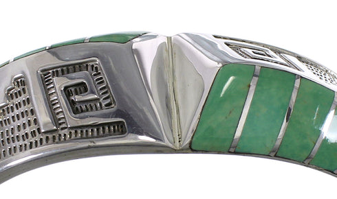 Turquoise And Sterling Silver Heavy Cuff Bracelet VX63543