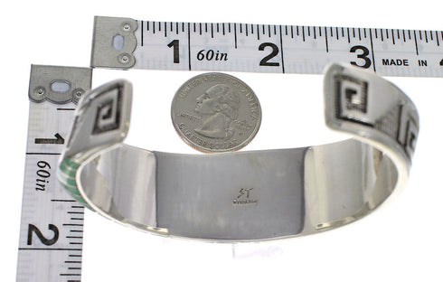 Turquoise And Sterling Silver Heavy Cuff Bracelet VX63543