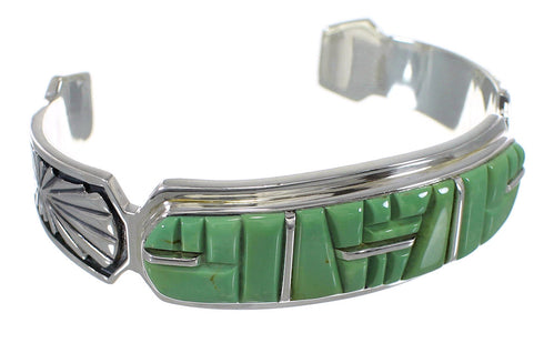 Southwestern Turquoise Sterling Silver Jewelry Cuff Bracelet VX63566