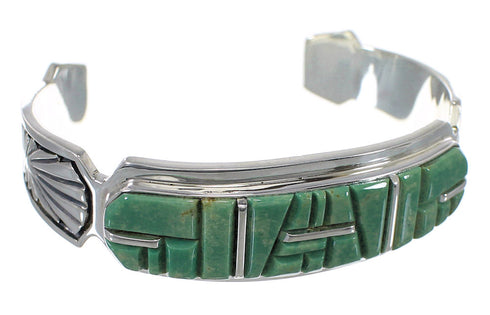 Southwestern Turquoise Genuine Sterling Silver Jewelry Cuff Bracelet VX63570