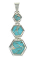 Genuine Sterling Silver Turquoise And Opal Southwest Pendant MX63846