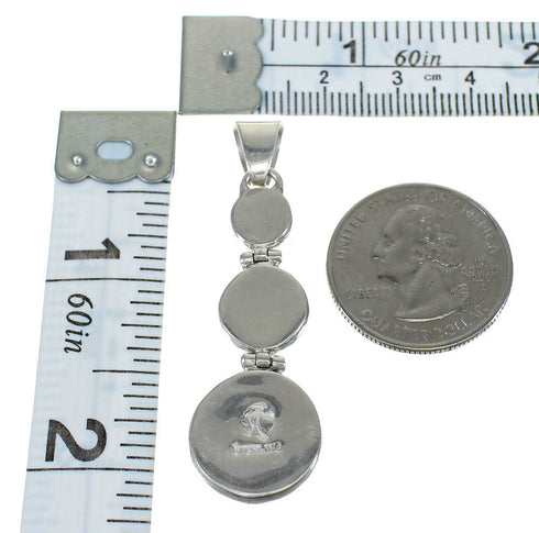 Turquoise And Opal Inlay Southwest Sterling Silver Pendant MX63856