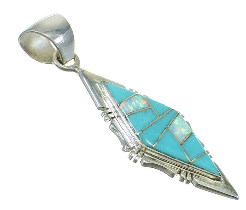 Sterling Silver Opal And Turquoise Pendant MX63871