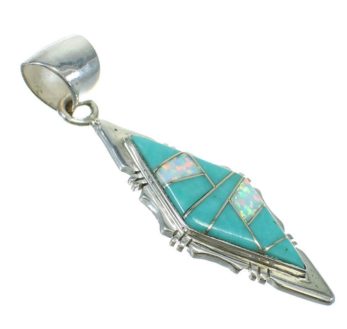 Sterling Silver Southwest Opal And Turquoise Pendant MX63875