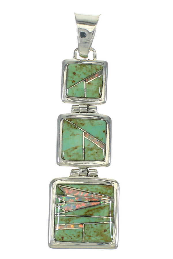 Turquoise Opal Southwest Sterling Silver Pendant MX63918