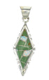 Turquoise And Opal Inlay Silver Southwest Pendant MX63956