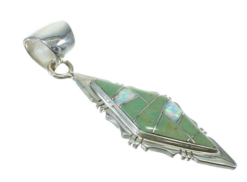 Southwest Genuine Sterling Silver Turquoise Opal Jewelry Pendant MX63960