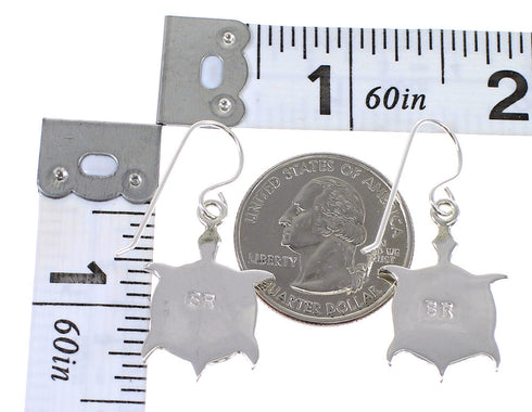 Multicolor Sterling Silver Turtle Southwest Hook Dangle Earrings WX64167