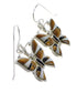 Multicolor Sterling Silver Butterfly Southwest Hook Dangle Earrings WX64175