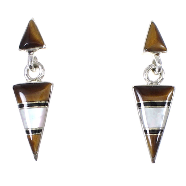 Sterling Silver Multicolor Southwest Post Dangle Earrings WX64183