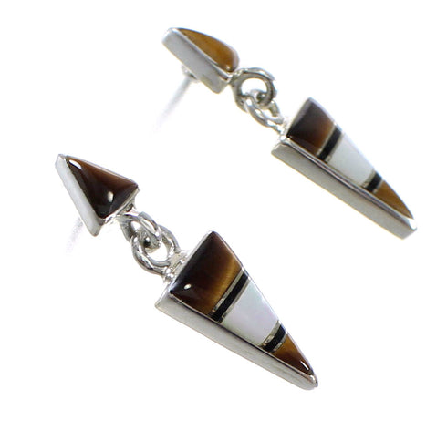 Sterling Silver Multicolor Southwest Post Dangle Earrings WX64183