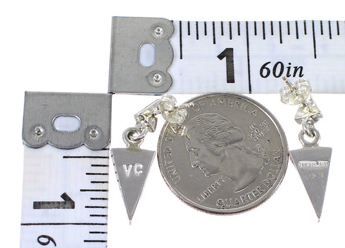 Sterling Silver Multicolor Southwest Post Dangle Earrings WX64183