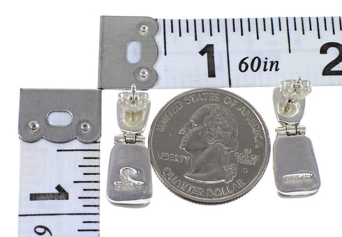 Multicolor Southwestern Genuine Sterling Silver Post Dangle Earrings WX64203