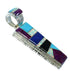 Southwestern Multicolor Inlay And Sterling Silver Pendant WX63675